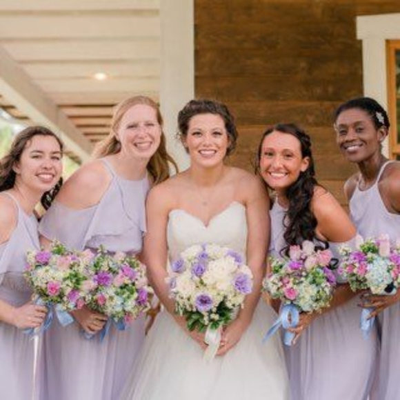 Long, Off The Shoulder Chiffon Dress - Picture 5 of 6